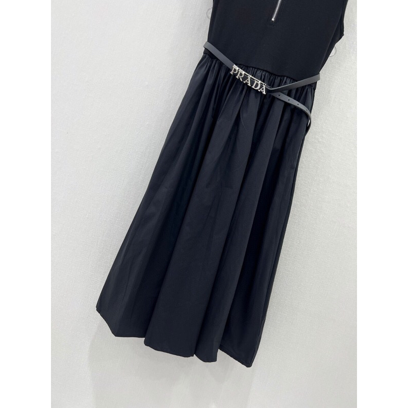 Đầm dài khôngbtay cổ ké khoá phong cách cao cấp Prada 2023