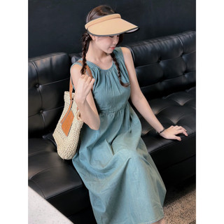 [RÁCH STORE] Đầm Denim - 2327 - Sát Vai - Nút Lưng - Cột Eo