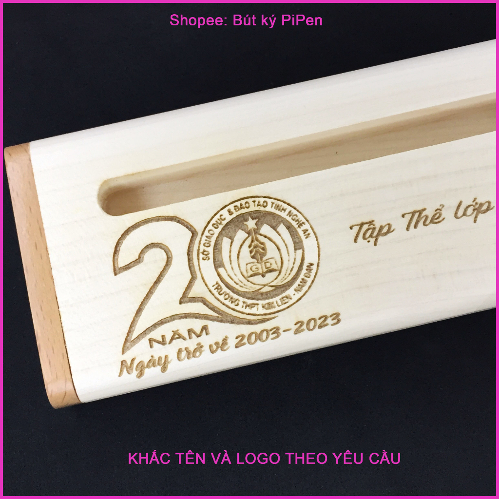Hộp bút gỗ khắc theo yêu cầu loại 1
