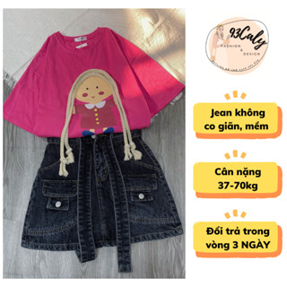 [BIGSIZE 75kg] 316 Chân váy Jean Nữ 93CALY dáng chữ A kèm quần trong, CV bò ngắn cạp cao, đi chơi hách chân