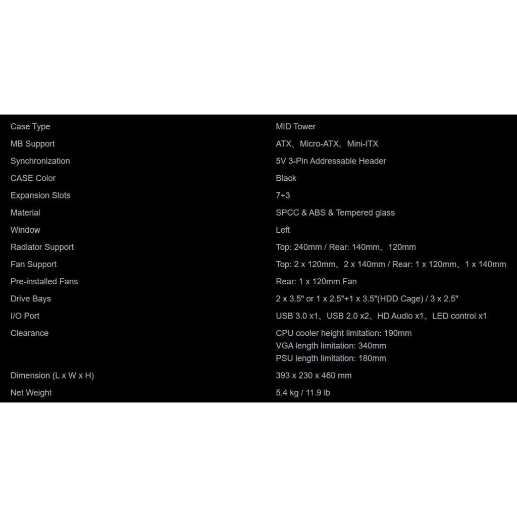 Vỏ Case GAMDIAS ARGUS E4 BLACK