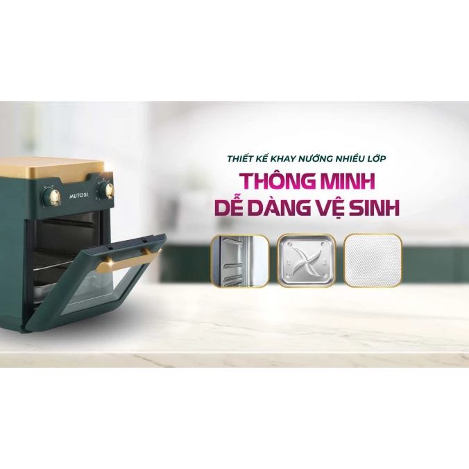 Nồi Chiên Không Dầu Mutosi MF-98C 12L Chiên Nướng Công Suất Lớn Nhanh Chóng Hương Vị Thơm Ngon Hạn Chế Chất Béo
