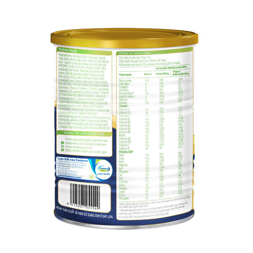 Combo 2 Sữa bột bổ sung dinh dưỡng Anlene TOTAL 10 400g/lon