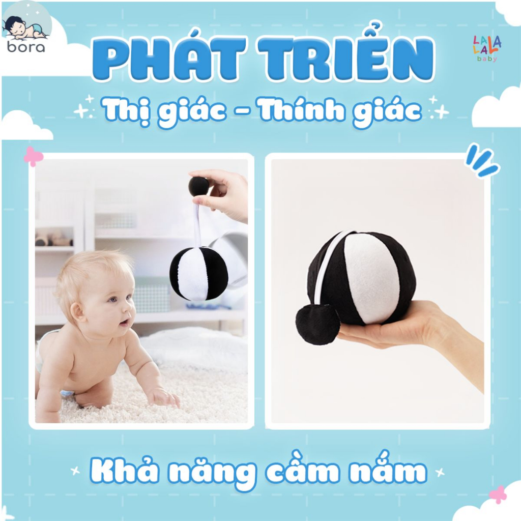 Bóng vải cho bé kèm lục lạc, rèn luyện vận động cho bé 0 - 5 tuổi