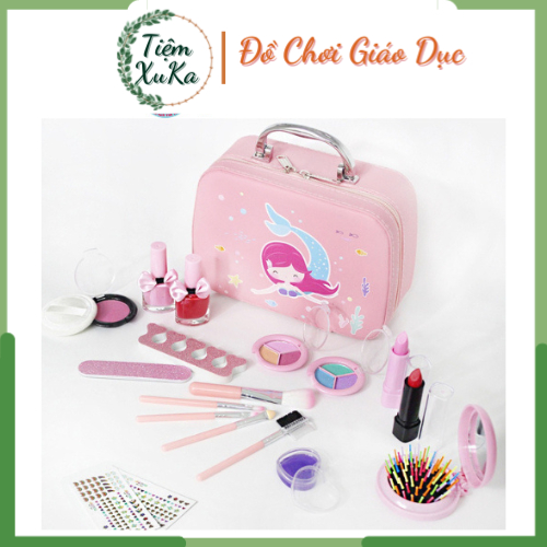 Bộ trang điểm cho bé gái an toàn làm nail make up sơn móng tay son môi để bàn trang điểm cho bé gái 3 4 5 6 7 8 9 tuổi