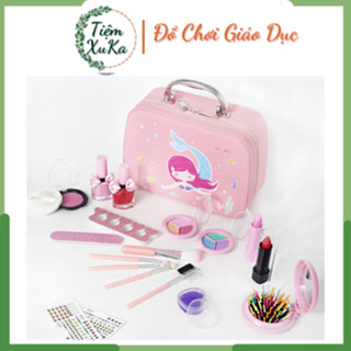 Bộ trang điểm cho bé gái an toàn làm nail make up sơn móng tay son môi để bàn trang điểm cho bé gái 3 4 5 6 7 8 9 tuổi