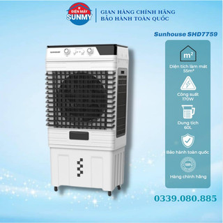 Quạt điều hòa Sunhouse SHD7759 60 lít , máy làm mát không khí sunhouse - hàng trưng bày BH chính hãng