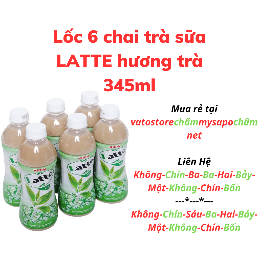 Thùng 24 chai trà sữa KIRIN LATTE hương trà 480ml / Lốc 6 chai KIRIN LATTE trà sữa hương trà 480ml