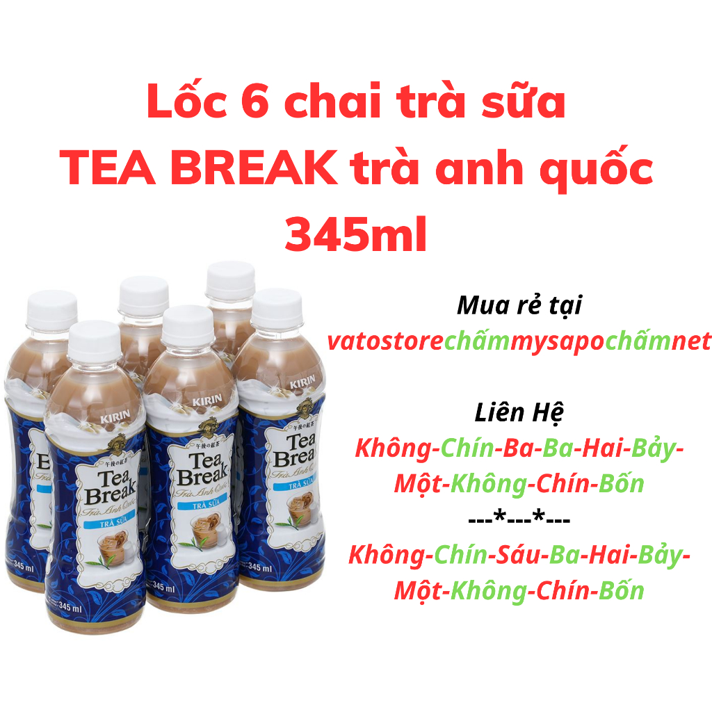 Thùng 24 chai trà sữa KIRIN TEA BREAK 345ml / Lốc 6 chai trà sữa KIRIN TEA BREAK 345ml