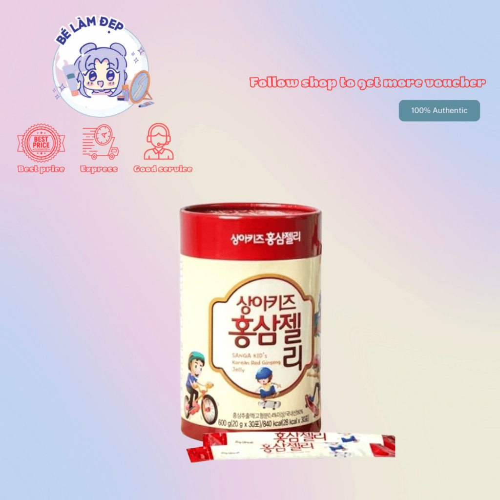 Thạch Hồng Sâm Baby SANGA Hàn Quốc - Hộp 30 gói (chính hãng)