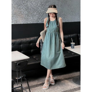[RÁCH STORE] Đầm Denim - 2327 - Sát Vai - Nút Lưng - Cột Eo