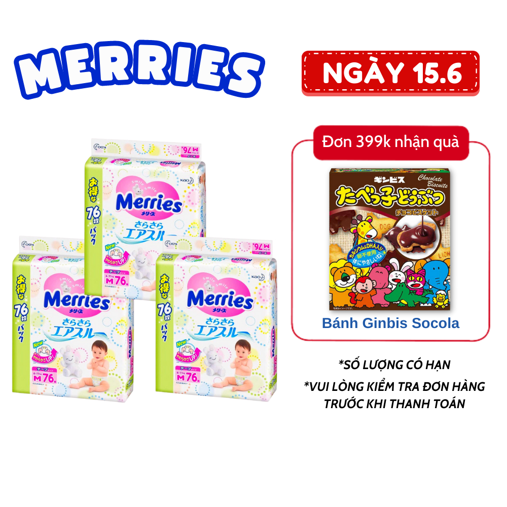 Tã/Bỉm Quần Merries Jumbo M76 - M74 - L56 - XL50 - XXL32