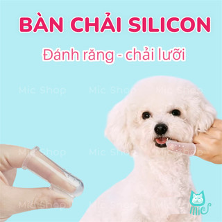 Bàn chải silicone cho thú cưng đánh răng và chải lưỡi
