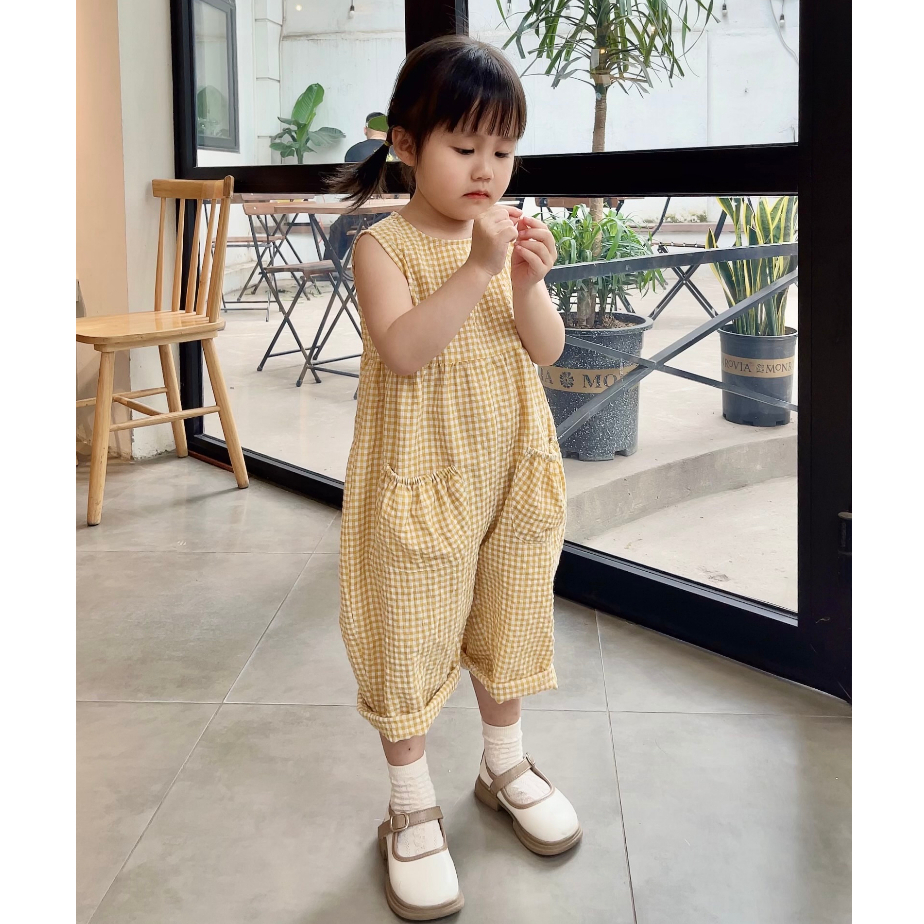 áo liền quần bé gái PUKA KIDS - V6, jumpsuit cho bé gái từ 12 - 28 kg
