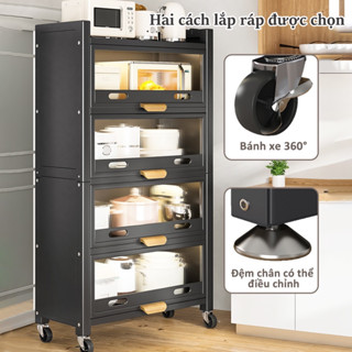 Kệ tủ nhà bếp thép carbon dày đa năng CÓ BÁNH XE hàng VIỆT NAM siêu CHẮC CHẮN có HỖ TRỢ PHÍ SHIP