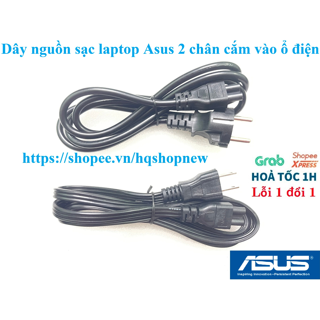 ⚡ Dây nguồn sạc laptop Asus 2 chân cắm vào ổ điện