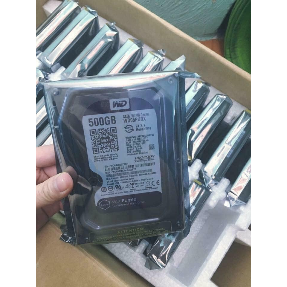 Ổ Cứng HDD 500GB WD Purple chuyên CAMERA  tháo máy