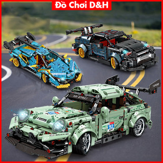 Đồ chơi lắp ráp xếp hình Ô Tô Siêu Xe, đồ chơi xếp hình ô tô phát triển tư duy cho bé