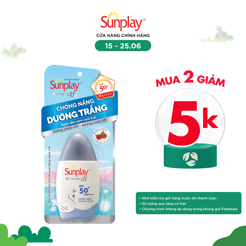 Sữa chống nắng dưỡng da trắng đẹp Sunplay Whitening UV SPF 50, PA++++ 30g
