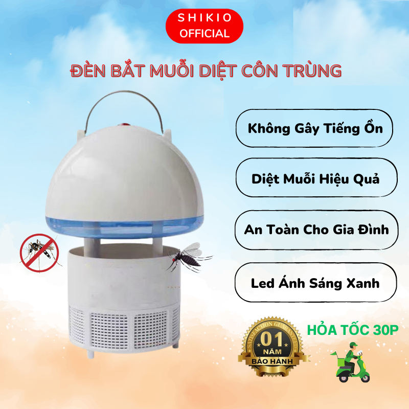 Đèn Bắt Muỗi Thông Minh Shikio Ánh Sáng Xanh Diệt Côn Trùng Tiết Kiệm Điện Dành Cho Gia Đình