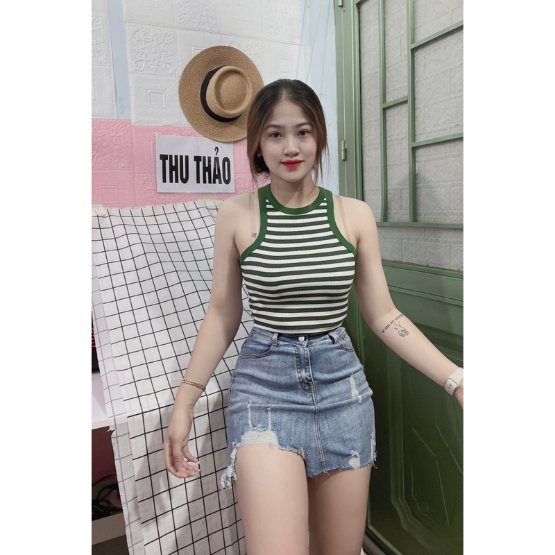 ÁO 3 LỖ SÁT NÁCH THUN GÂN SỊN SÒ DÁNG CROPTOP