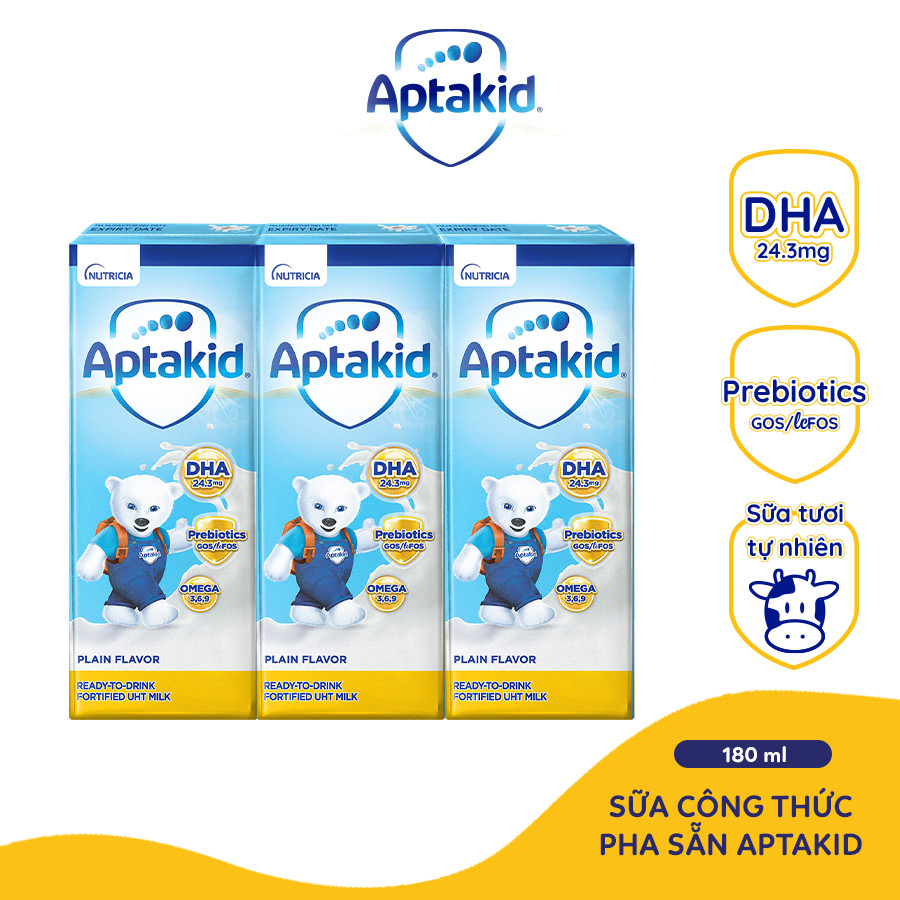 Sữa công thức pha sẵn Aptakid 180ml/hộp (Lốc 3 hộp)