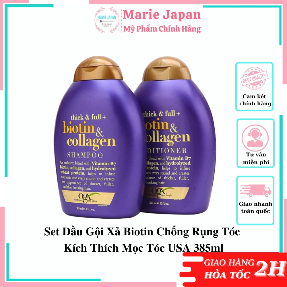 Set Dầu Gội Xả Biotin Chống Rụng Tóc  Kích Thích Mọc Tóc USA 385ml