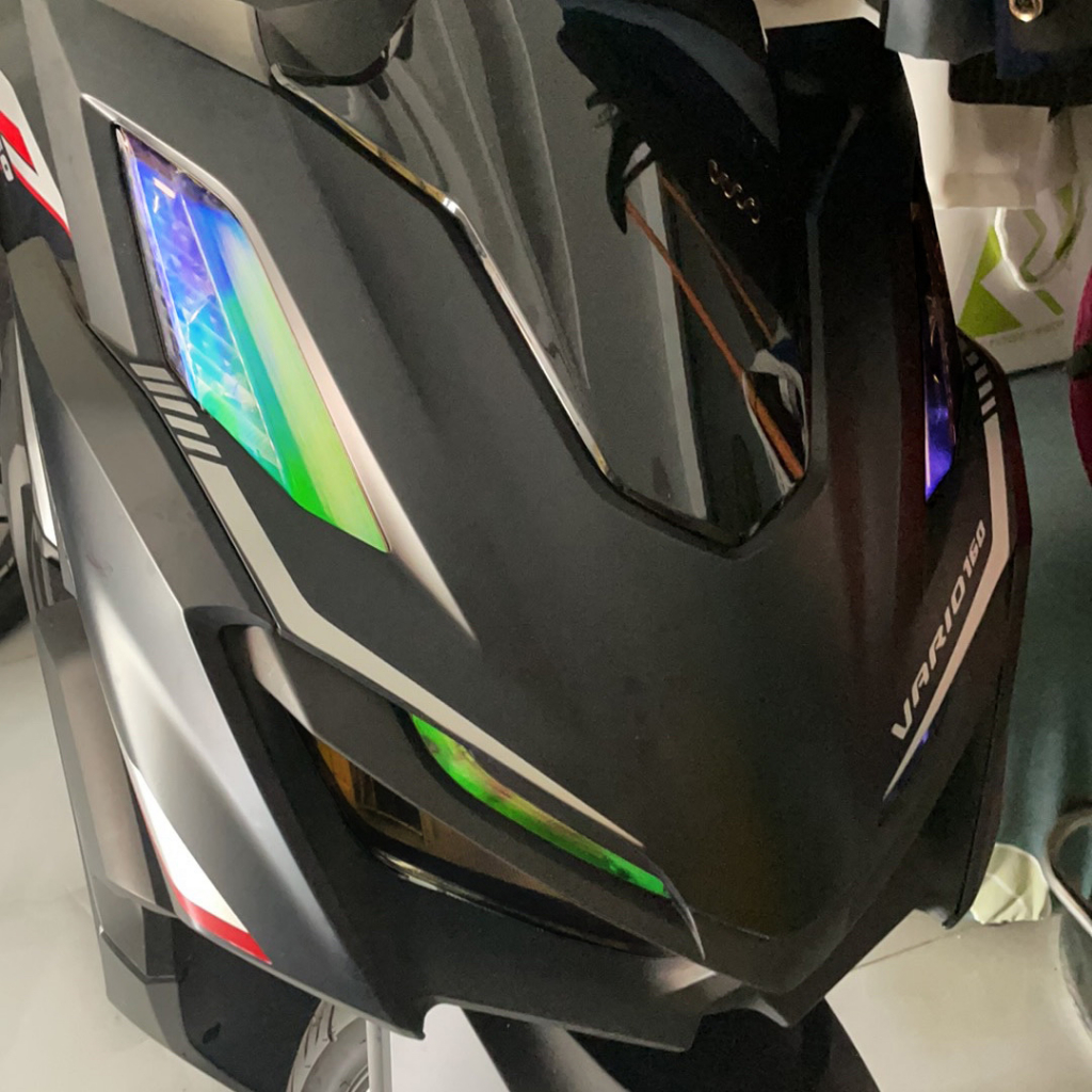 Decal TITAN dán CHÓA ĐÈN VARIO 160 màu xanh lam cánh cam chống trầy xước HONDA VARIO 160