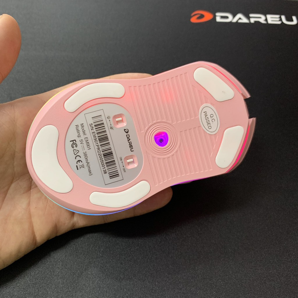 Chuột không dây Gaming Dareu EM901 Pink - Wireless