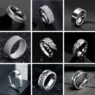 Nhẫn Nam Nữ Unisex Nhẫn Titan Thời Trang Tavi Studio Màu Bạc Không Gỉ Nhiều Mẫu Mã Dễ Phối Đồ - Nhẫn Tổng Hợp