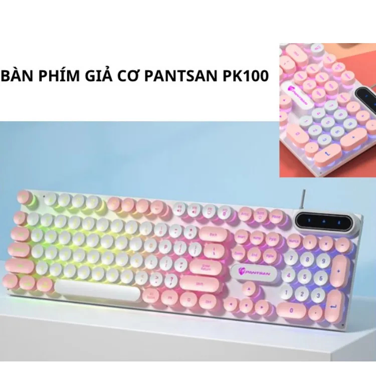 Bàn phím máy tính gaming giả cơ YINDIAO PK100 có dây nút tròn Led RGB chống nước chuyên chơi game và làm việc văn phòng