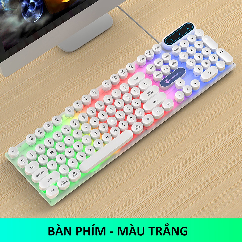 Bàn phím máy tính gaming giả cơ YINDIAO PK100 có dây nút tròn Led RGB chống nước chuyên chơi game và làm việc văn phòng