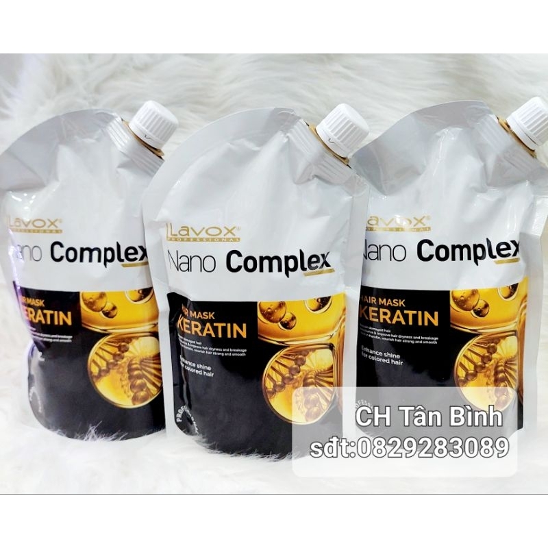 MẶT NẠ DƯỠNG TÓC KERATIN LAVOX NANO COMPLEX 500ml Phục hồi tóc hư tổn Cải thiện hữu hiệu tóc khô xơ ,gãy rụng.