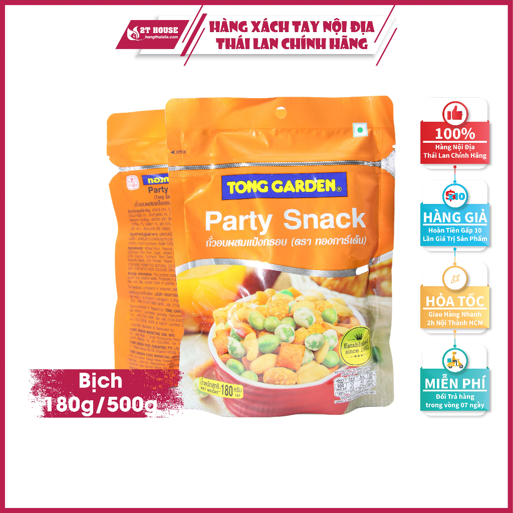 Đậu tổng hợp mix siêu ngon/snack ăn vặt chuẩn nhiều vị Party Snack Tong Garden Thái Lan bịch 180g/500g 2T House Shop