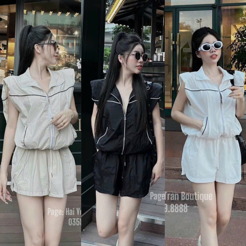 Set Bộ Thể Thao Gió Nhăn Viền Sát Nách + Quần Short Đùi