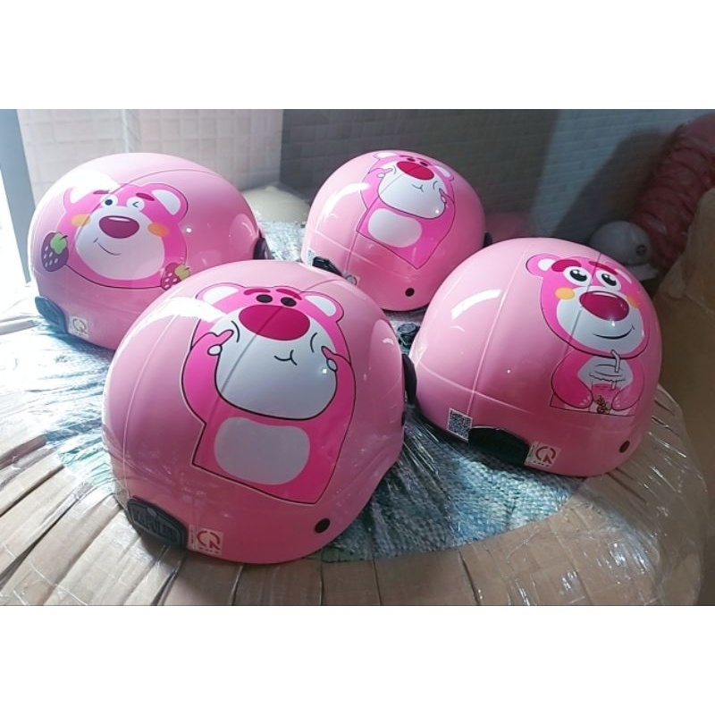Mũ bảo hiểm gấu dâu trẻ em ( size 6 _ 10 tuổi) hàng cty chính hãng