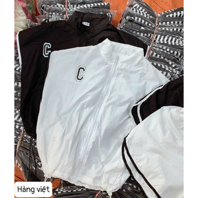 Set Bộ Thể Thao Gió CA.LI.FOR.NI.A Croptop Khoá Kéo + Quần Short Đùi Viền