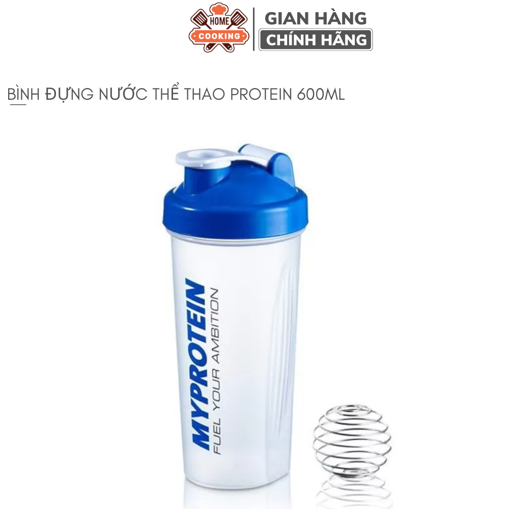 Bình đựng nước tập gym thể thao, bình nước nắc Protein dung tích 600ml nhựa Shaker có lò xo lắc tiện dụng