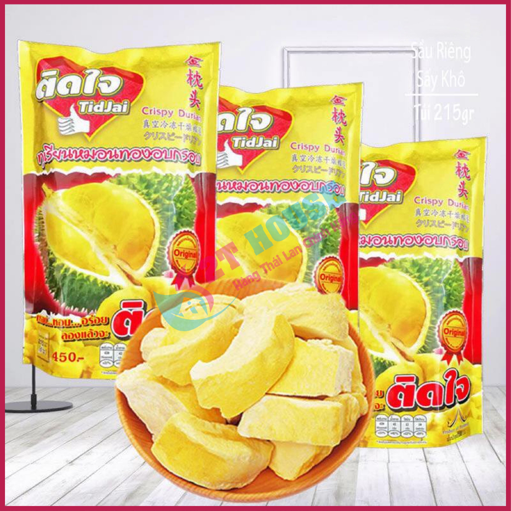 Sầu riêng sấy khô siêu ngon Crispy Durian Tidjai Thái Lan bịch 215g 2T House Shop Hàng Thái Lan Nội Địa Chính Hãng