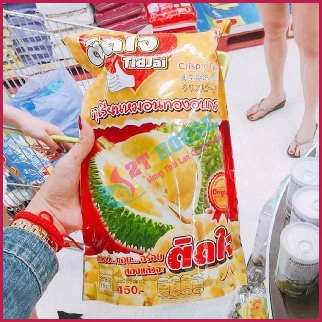 Sầu riêng sấy khô siêu ngon Crispy Durian Tidjai Thái Lan bịch 215g 2T House Shop Hàng Thái Lan Nội Địa Chính Hãng