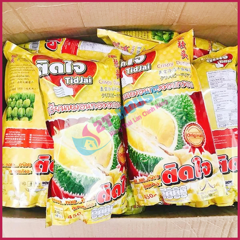 Sầu riêng sấy khô siêu ngon Crispy Durian Tidjai Thái Lan bịch 215g 2T House Shop Hàng Thái Lan Nội Địa Chính Hãng