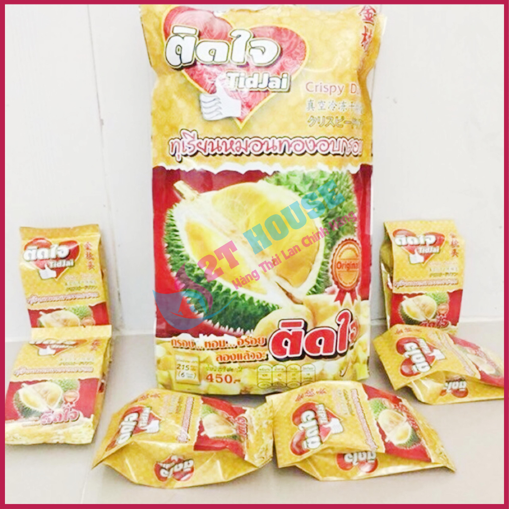 Sầu riêng sấy khô siêu ngon Crispy Durian Tidjai Thái Lan bịch 215g 2T House Shop Hàng Thái Lan Nội Địa Chính Hãng