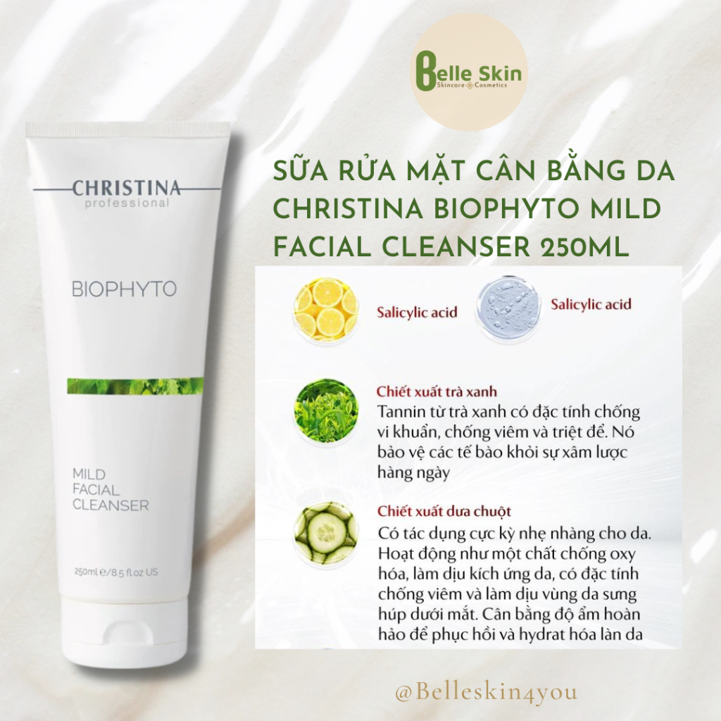 Sữa Rữa Mặt Christna Biophyto Mild Cleanser 250ml - Dành Cho Mọi Loại Da
