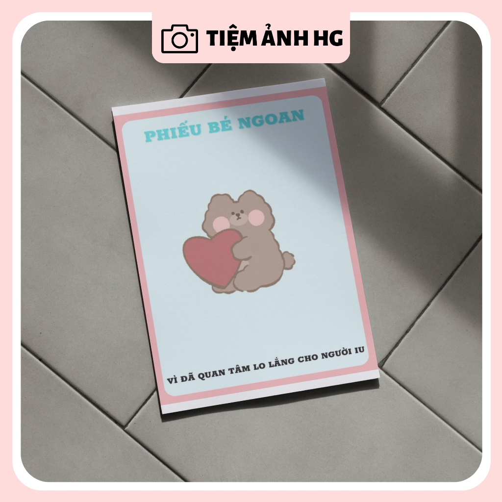 Set 5 Phiếu Bé Ngoan Hình Gấu Siêu Xinh Tặng Người Yêu