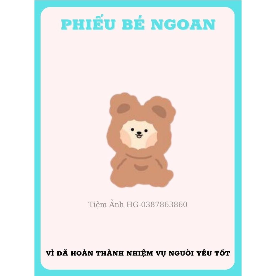 Set 5 Phiếu Bé Ngoan Hình Gấu Siêu Xinh Tặng Người Yêu