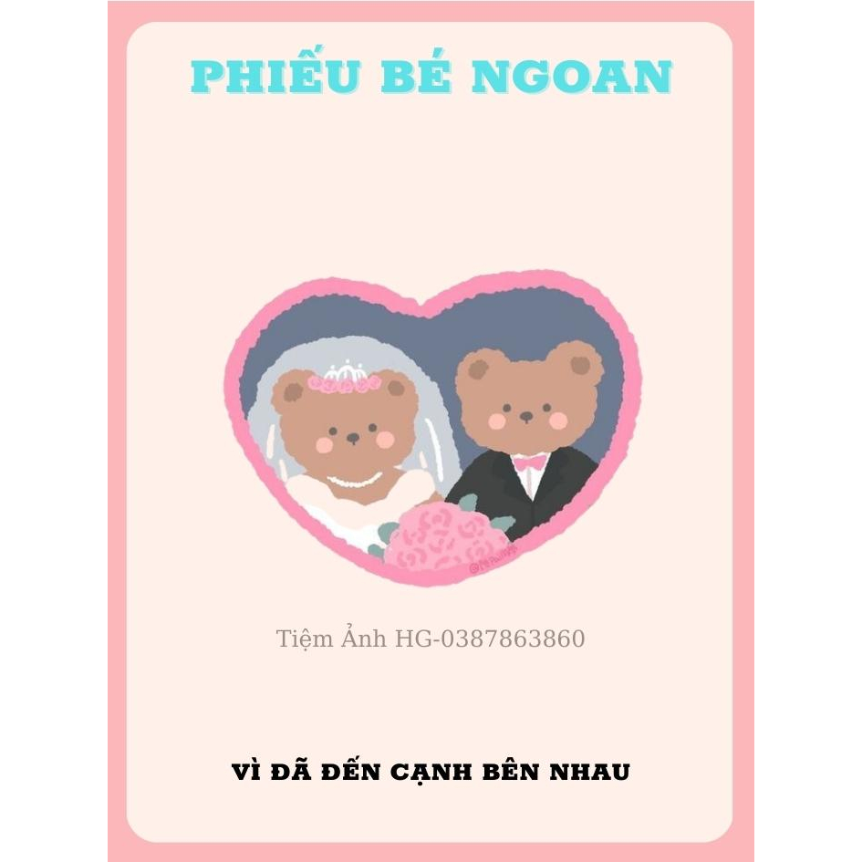 Set 5 Phiếu Bé Ngoan Hình Gấu Siêu Xinh Tặng Người Yêu