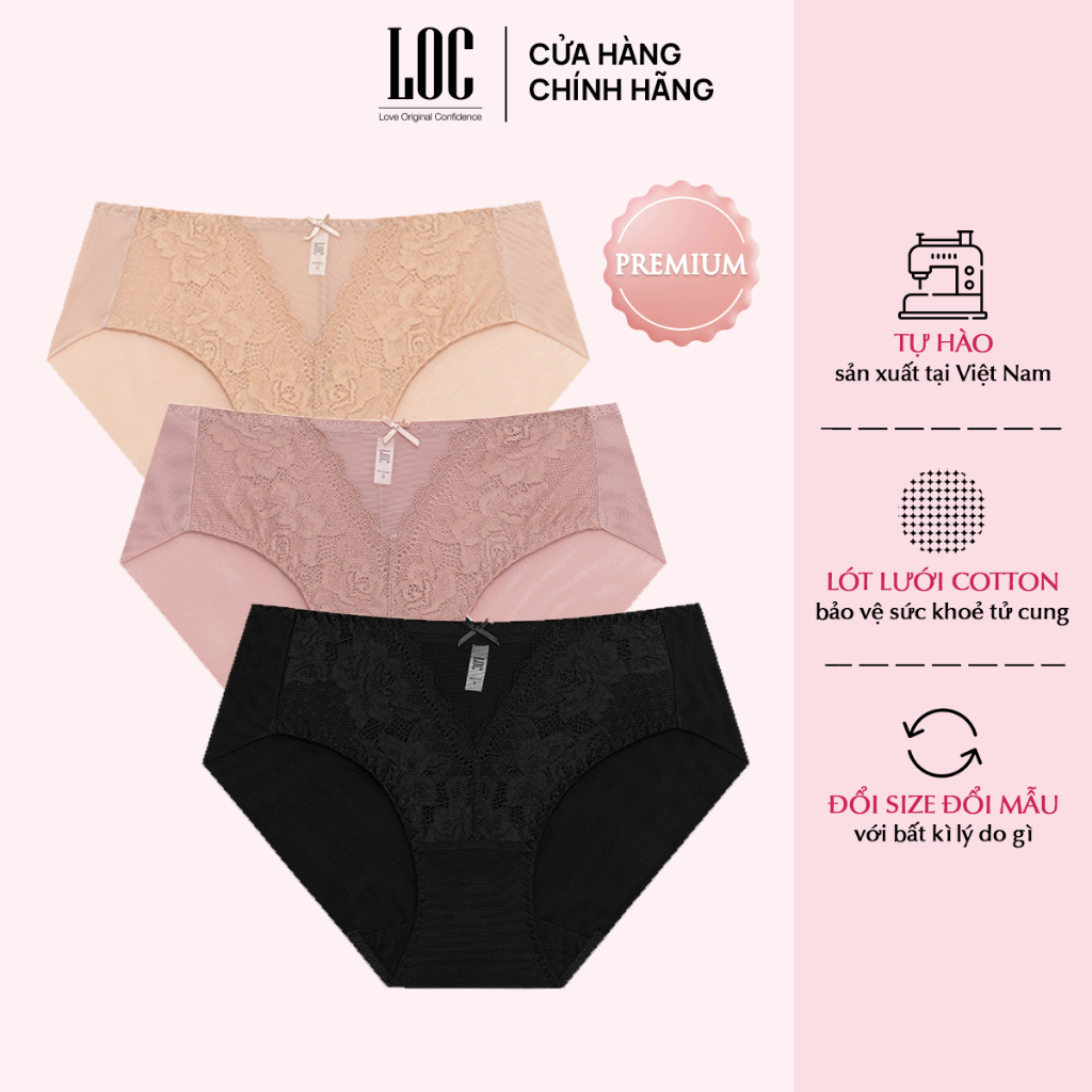 Combo 3 quần lót lưới phối ren premium BKN