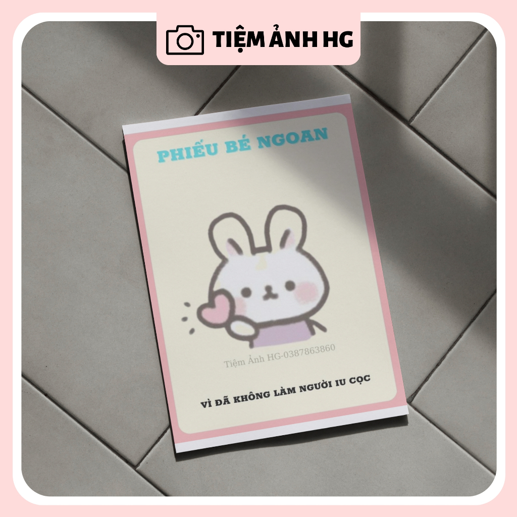 Set 5 Phiếu Bé Ngoan Hình Thỏ Đáng Yêu Tặng Người Yêu
