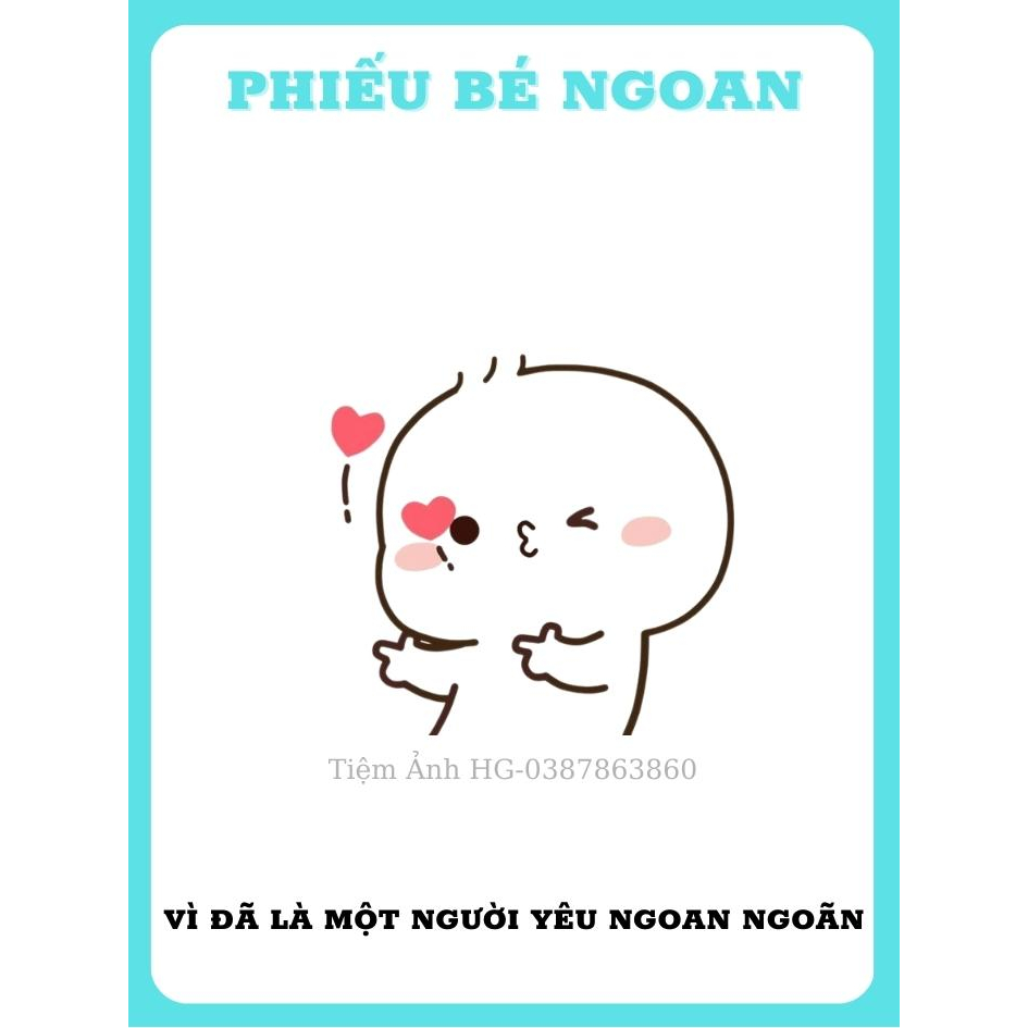 Set 5 Phiếu Bé Ngoan Hình Thỏ Đáng Yêu Tặng Người Yêu