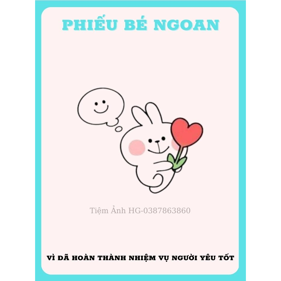 Set 5 Phiếu Bé Ngoan Hình Thỏ Đáng Yêu Tặng Người Yêu